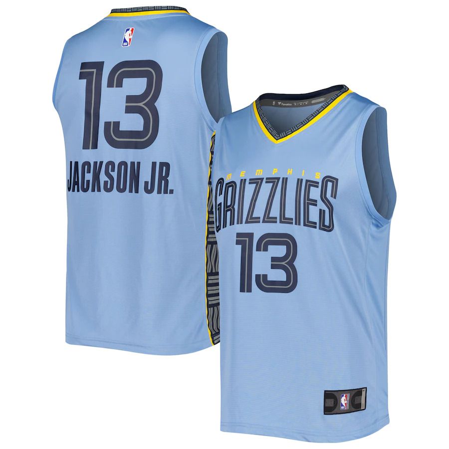 Men Memphis Grizzlies 13 Jaren Jackson Jr. Fanatics Branded Light Blue Statement Edition 2022-23 Fast Break Replica Player NBA Jersey